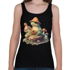 PRINTFASHION Banjos béka - Női atléta - Fekete női trikó