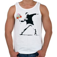 PRINTFASHION Banksy - Kalocsai csokor - Férfi atléta - Fehér