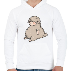 PRINTFASHION Bárány - Férfi kapucnis pulóver - Fehér