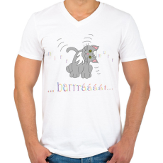 PRINTFASHION Barát - Férfi V-nyakú póló - Fehér