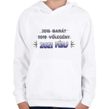 PRINTFASHION Barát, vőlegény, férj  - Gyerek kapucnis pulóver - Fehér gyerek pulóver, kardigán