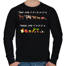 PRINTFASHION Barátok és ételek - Férfi pulóver - Fekete férfi pulóver, kardigán