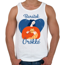 PRINTFASHION Baratok orokke - cicas - Férfi atléta - Fehér atléta, trikó