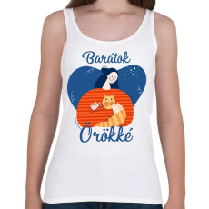 PRINTFASHION Baratok orokke - cicas - Női atléta - Fehér
