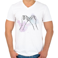 PRINTFASHION Barátok örökké - Férfi V-nyakú póló - Fehér