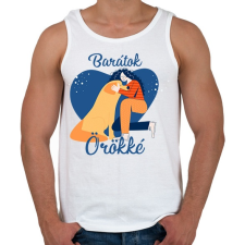 PRINTFASHION Baratok orokke - kutyas - Férfi atléta - Fehér atléta, trikó