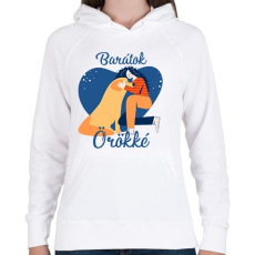 PRINTFASHION Baratok orokke - kutyas - Női kapucnis pulóver - Fehér