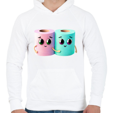 PRINTFASHION Barátság - Férfi kapucnis pulóver - Fehér