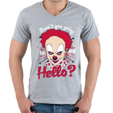 PRINTFASHION Barátságos bohóc - Férfi V-nyakú póló - Sport szürke férfi póló