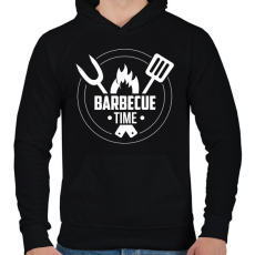 PRINTFASHION Barbecue time - Férfi kapucnis pulóver - Fekete