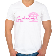PRINTFASHION Barbenheimer 2023 - Férfi V-nyakú póló - Fehér férfi póló