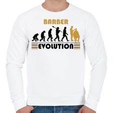 PRINTFASHION Barber evolution - Férfi pulóver - Fehér férfi pulóver, kardigán