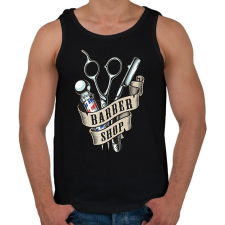 PRINTFASHION Barber - Férfi atléta - Fekete atléta, trikó