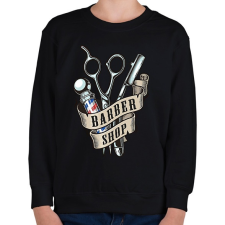 PRINTFASHION Barber - Gyerek pulóver - Fekete gyerek póló