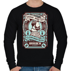 PRINTFASHION Barber shop - Férfi pulóver - Fekete