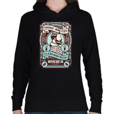 PRINTFASHION Barber shop - Női kapucnis pulóver - Fekete