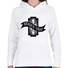PRINTFASHION Barber shop penge - Női kapucnis pulóver - Fehér