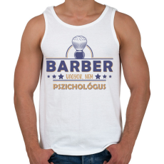 PRINTFASHION Barber vagyok - Férfi atléta - Fehér
