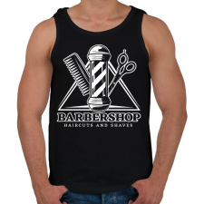 PRINTFASHION Barbershop 3 - Férfi atléta - Fekete atléta, trikó