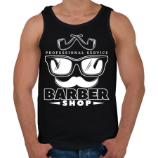 PRINTFASHION Barbershop 5 - Férfi atléta - Fekete atléta, trikó