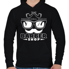 PRINTFASHION Barbershop 5 - Férfi kapucnis pulóver - Fekete női pulóver, kardigán