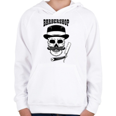 PRINTFASHION Barbershop - Bajuszos - Gyerek kapucnis pulóver - Fehér