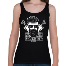 PRINTFASHION Barbershop - Női atléta - Fekete női trikó