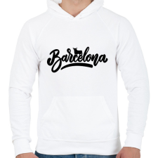 PRINTFASHION Barcelona 1 - Férfi kapucnis pulóver - Fehér férfi pulóver, kardigán