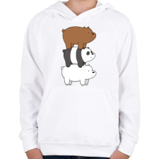 PRINTFASHION barebears - Gyerek kapucnis pulóver - Fehér gyerek pulóver, kardigán