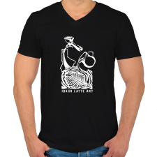 PRINTFASHION Barista - Férfi V-nyakú póló - Fekete férfi póló
