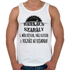 PRINTFASHION Barkács szabály póló - Férfi atléta - Fehér atléta, trikó