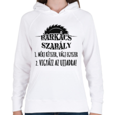 PRINTFASHION Barkács szabály póló - Női kapucnis pulóver - Fehér