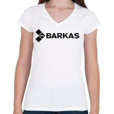 PRINTFASHION Barkas logo - Női V-nyakú póló - Fehér