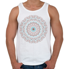 PRINTFASHION Barna -kék mandala - Férfi atléta - Fehér