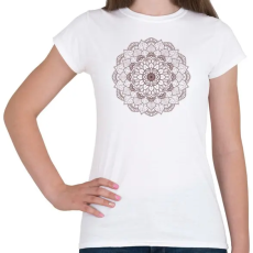 PRINTFASHION Barna mandala - Női póló - Fehér