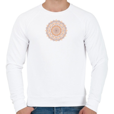 PRINTFASHION Barna-narancs mandala - Férfi pulóver - Fehér férfi pulóver, kardigán