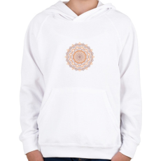 PRINTFASHION Barna-narancs mandala - Gyerek kapucnis pulóver - Fehér
