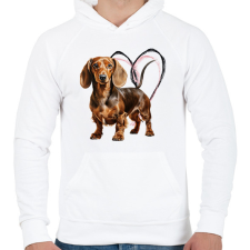 PRINTFASHION barna tacsi - Férfi kapucnis pulóver - Fehér férfi pulóver, kardigán