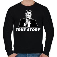 PRINTFASHION Barney S. - True Story - Férfi pulóver - Fekete férfi pulóver, kardigán