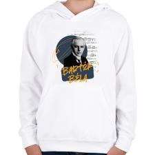 PRINTFASHION Bartók Béla - Gyerek kapucnis pulóver - Fehér gyerek pulóver, kardigán