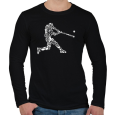 PRINTFASHION Baseball játékos - Férfi hosszú ujjú póló - Fekete