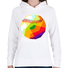 PRINTFASHION Baseball-labda - Női kapucnis pulóver - Fehér