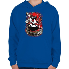 PRINTFASHION Baseball panda - Gyerek kapucnis pulóver - Királykék gyerek pulóver, kardigán