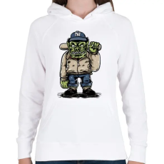 PRINTFASHION Baseball szörny - Női kapucnis pulóver - Fehér