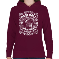 PRINTFASHION Baseball Szuper bajnokság - Női kapucnis pulóver - Bordó