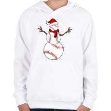 PRINTFASHION Basesnowman - Gyerek kapucnis pulóver - Fehér