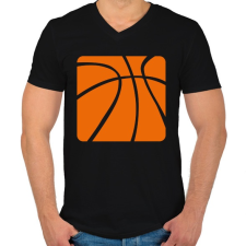 PRINTFASHION Basketball - Férfi V-nyakú póló - Fekete férfi póló