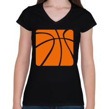 PRINTFASHION Basketball - Női V-nyakú póló - Fekete női póló