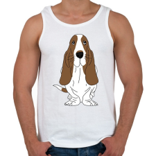 PRINTFASHION Basset hound - Férfi atléta - Fehér atléta, trikó