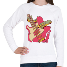 PRINTFASHION Basszusgitár - Női pulóver - Fehér